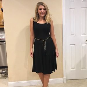 Black belted dress